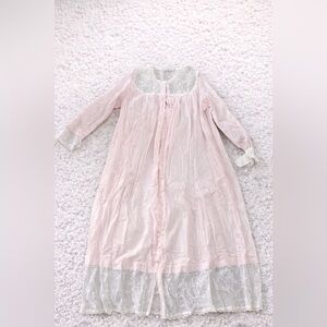 Vintage Parisian Intimates Pink Lace Nightgown Peignoir NWT Size L